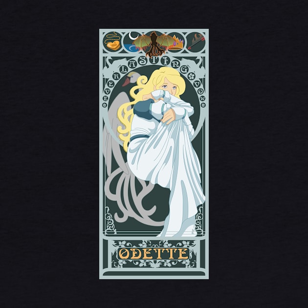 Odette - art nouveau - Swan Princess by captainlaserbeam